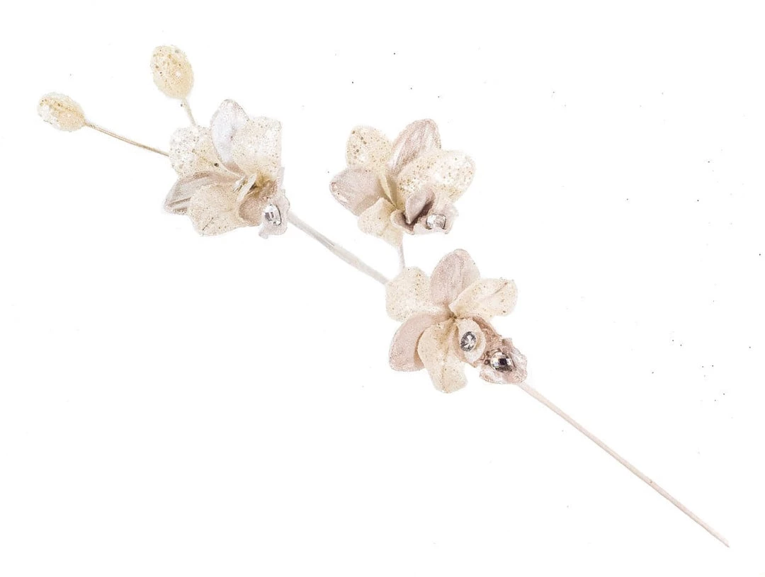 The Christmas Palace 26" WHITE ORCHID SPRAY SET OF 4 Stems & Picks 1 The Christmas Palace 26" WHITE ORCHID SPRAY SET OF 4 Stems & Picks