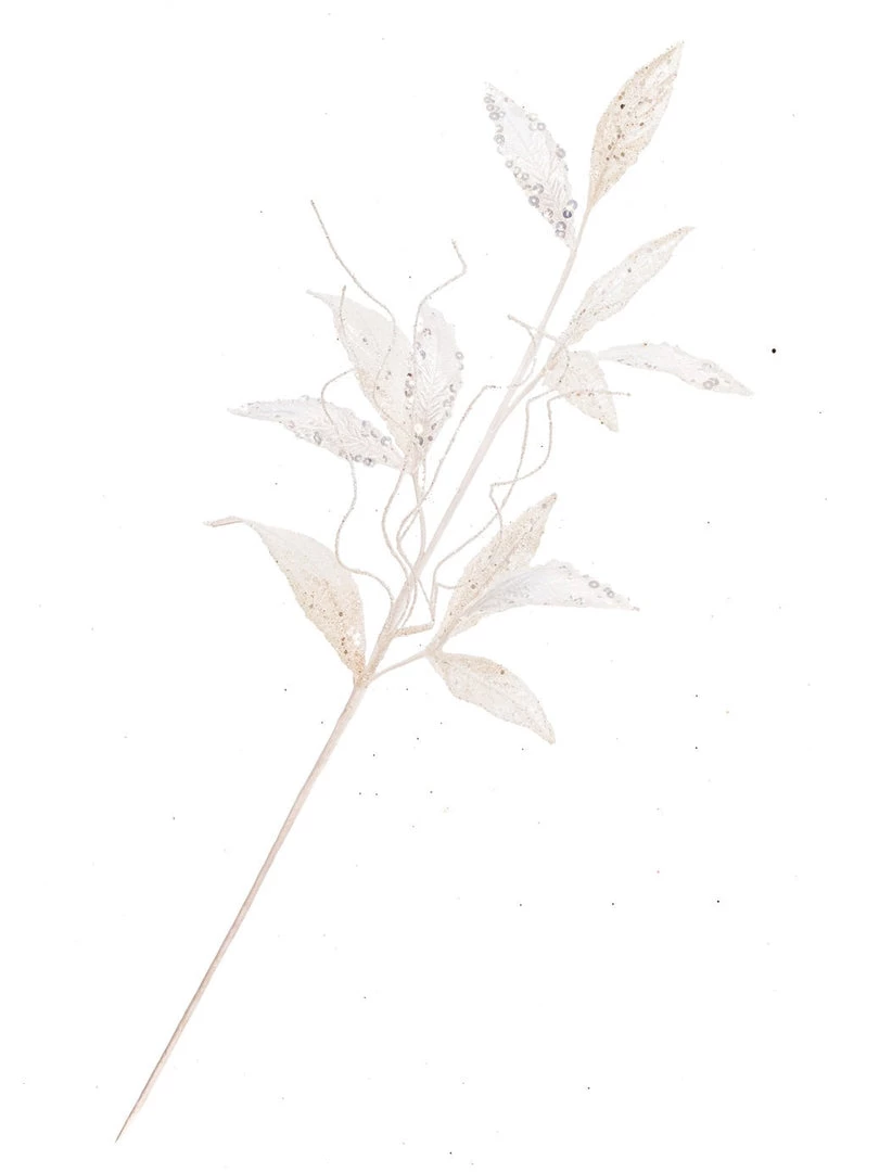 The Christmas Palace 24" WHITE VELVET LEAF SPRAY SET OF 6 1 The Christmas Palace 24" WHITE VELVET LEAF SPRAY SET OF 6