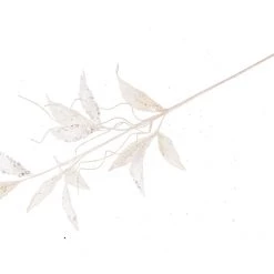 The Christmas Palace 24" WHITE VELVET LEAF SPRAY SET OF 6 5 The Christmas Palace 24