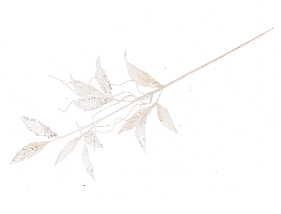 The Christmas Palace 24" WHITE VELVET LEAF SPRAY SET OF 6 3 The Christmas Palace 24" WHITE VELVET LEAF SPRAY SET OF 6
