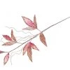 The Christmas Palace 24" PINK VELVET LEAF SPRAY SET OF 6