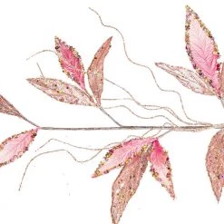 The Christmas Palace 24" PINK VELVET LEAF SPRAY SET OF 6 5 The Christmas Palace 24