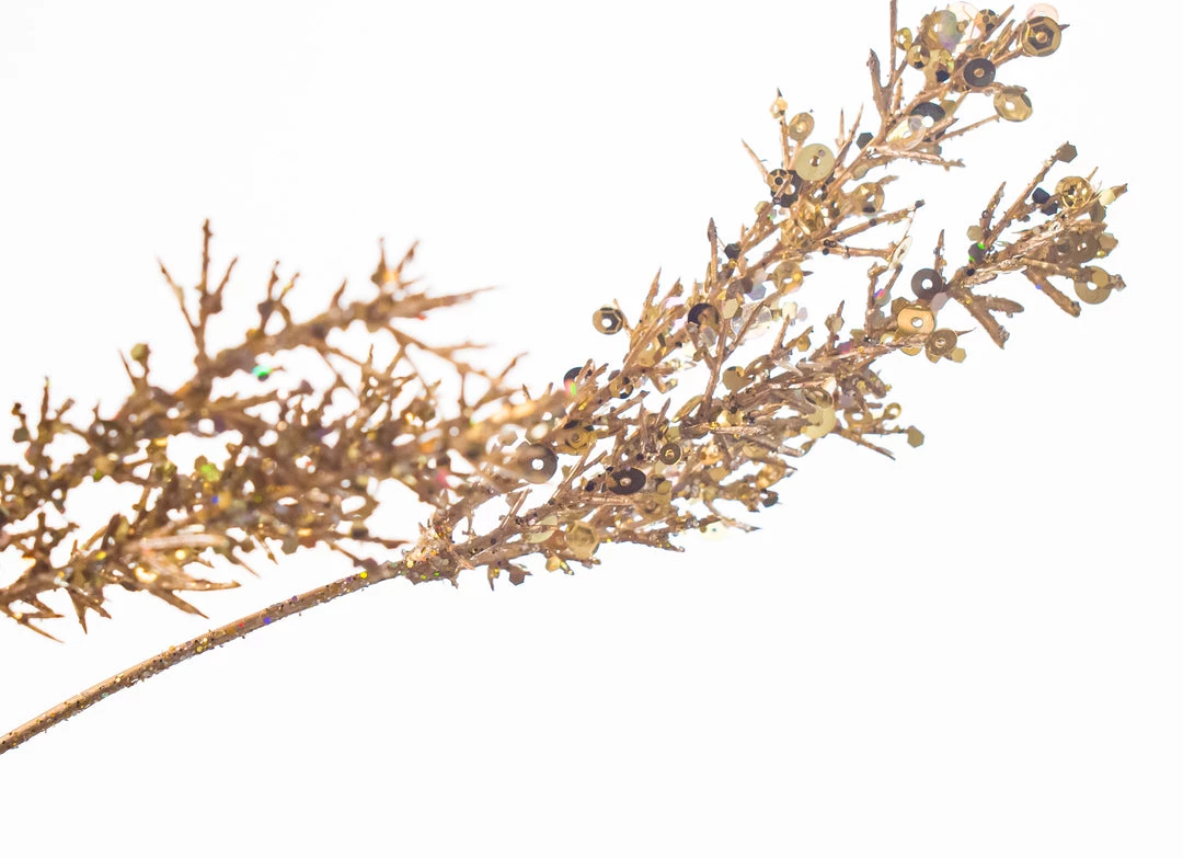 The Christmas Palace 29" CHAMPAGNE GLITTERED TWIG SPRAY SET OF 6 2 The Christmas Palace 29" CHAMPAGNE GLITTERED TWIG SPRAY SET OF 6
