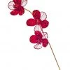 The Christmas Palace 24" RED FLOWER SPRAY SET OF 6
