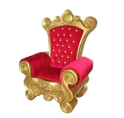 The Christmas Palace 5 FT RED & GOLD SANTA CHAIR OVERSIZED DECOR 1 The Christmas Palace 5 FT RED & GOLD SANTA CHAIR OVERSIZED DECOR