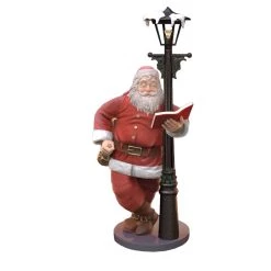 The Christmas Palace 6 FT READING SANTA WITH LAMP POST OVERSIZED DECOR