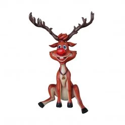 The Christmas Palace OVERSIZED DECOR 5 FT SITTING & SMILING REINDEER