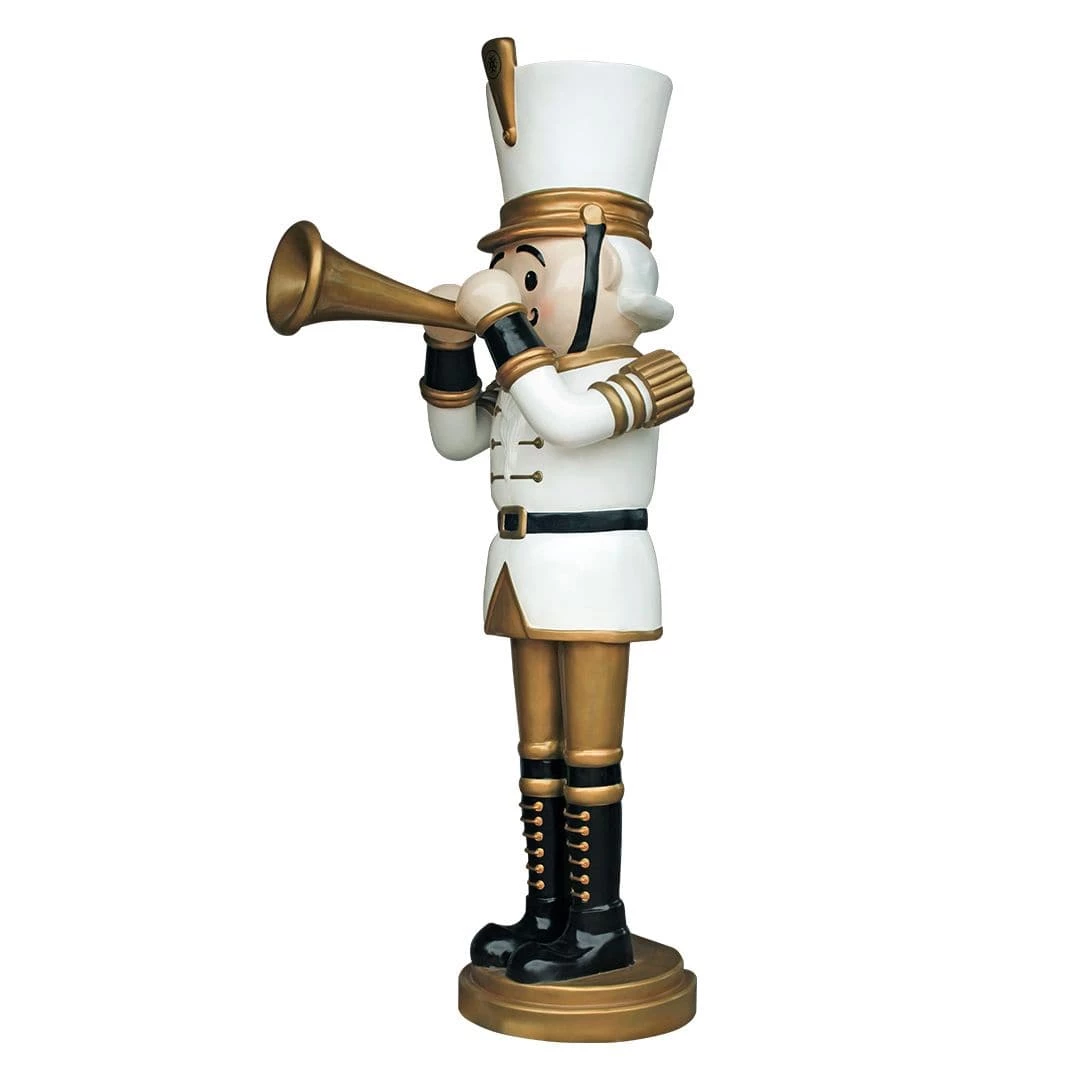 The Christmas Palace 9 FT WHITE & GOLD NUTCRACKER WITH TRUMPET OVERSIZED DECOR 1 The Christmas Palace 9 FT WHITE & GOLD NUTCRACKER WITH TRUMPET OVERSIZED DECOR