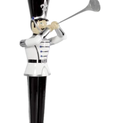 The Christmas Palace 9 FT SILVER, WHITE, & BLACK SOLDIER WITH TRUMPET OVERSIZED DECOR