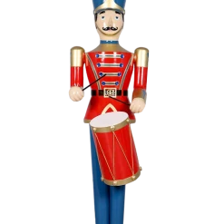 The Christmas Palace 9 FT RED & BLUE SOLDIER WITH DRUM OVERSIZED DECOR