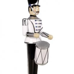 The Christmas Palace 6 FT SILVER, WHITE, & BLACK SOLDIER WITH DRUM