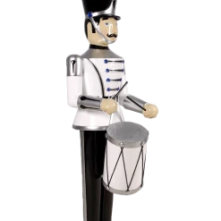 The Christmas Palace 6 FT SILVER, WHITE, & BLACK SOLDIER WITH DRUM