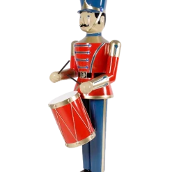The Christmas Palace OVERSIZED DECOR 6 FT RED & BLUE SOLDIER WITH DRUM