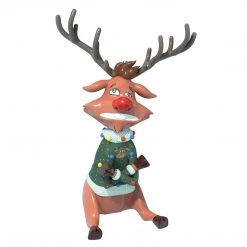 The Christmas Palace 5 FT SITTING FREEZING REINDEER OVERSIZED DECOR