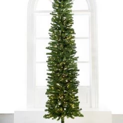 The Christmas Palace 7 FT PENCIL TREE PRE LIT CLEAR LIGHTS