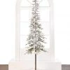 The Christmas Palace 7 FT ALPINE FIR SNOWY PRE LIT WARM WHITE LIGHTS