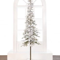 The Christmas Palace 7 FT ALPINE FIR SNOWY PRE LIT WARM WHITE LIGHTS