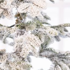 The Christmas Palace 7 FT ALPINE FIR SNOWY PRE LIT WARM WHITE LIGHTS