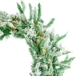 The Christmas Palace 36" SNOWY ALASKAN WREATH 100 LED WARM WHITE LIGHTS