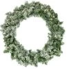 The Christmas Palace 30" FLOCKED WREATH PRELIT WITH 100 LED CLEAR LIGHTS Wreaths