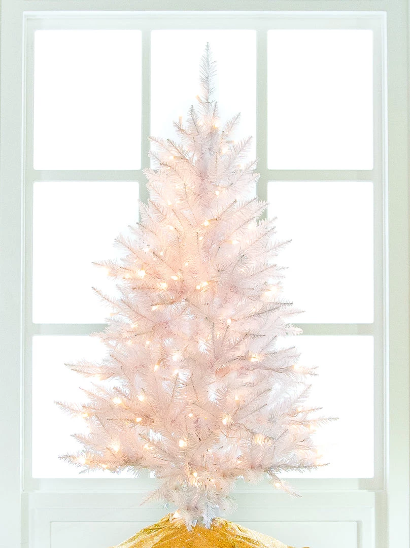 The Christmas Palace 4 FT WHITE TIFFANY TINSEL TREE PRE LIT CLEAR LIGHTS CHRISTMAS TREES 2 The Christmas Palace 4 FT WHITE TIFFANY TINSEL TREE PRE LIT CLEAR LIGHTS CHRISTMAS TREES