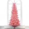 The Christmas Palace Pretty In Pink 7.5 FT PINK TINSEL SLIM TREE PRELIT CLEAR LIGHTS