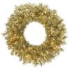 The Christmas Palace Wreaths 30" LASER GOLD WREATH PRELIT 100 LED CLEAR LIGHTS