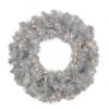The Christmas Palace Wreaths 24" LASER SILVER WREATH PRELIT 50 LED CLEAR LIGHTS