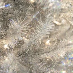 The Christmas Palace CHRISTMAS TREES 6.5 FT LASER SILVER TREE WARM WHITE LED