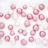 The Christmas Palace Shatterproof & Glass Sets 3" PINK ASSORTED GLASS ORNAMENT SET OF 42 PIECES