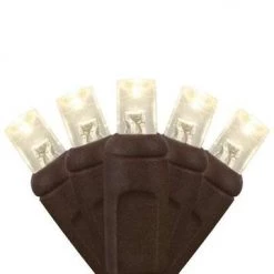 The Christmas Palace LED String Lights 50 FT 150 WARM WHITE LED CONCAVE BROWN WIRE LIGHT STRING WITH COAXIAL