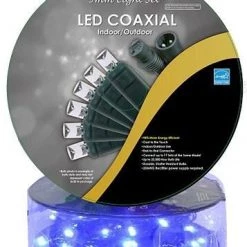 The Christmas Palace All About The Blues 50 FT 150 BLUE LED CONCAVE GREEN WIRE LIGHT STRING WITH COAXIAL