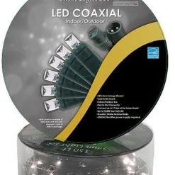 The Christmas Palace 50 FT 150 PURE WHITE LED CONCAVE BROWN WIRE LIGHT STRING WITH COAXIAL CHRISTMAS LIGHTS