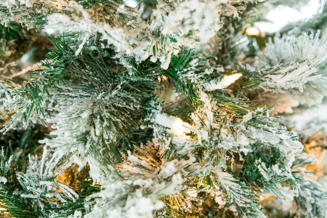 The Christmas Palace 5 FT FLOCKED TREE PRE LIT CLEAR LIGHTS CHRISTMAS TREES 3 The Christmas Palace 5 FT FLOCKED TREE PRE LIT CLEAR LIGHTS CHRISTMAS TREES