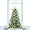 The Christmas Palace 6 FT FLOCKED TREE PRE LIT CLEAR LIGHTS CHRISTMAS TREES