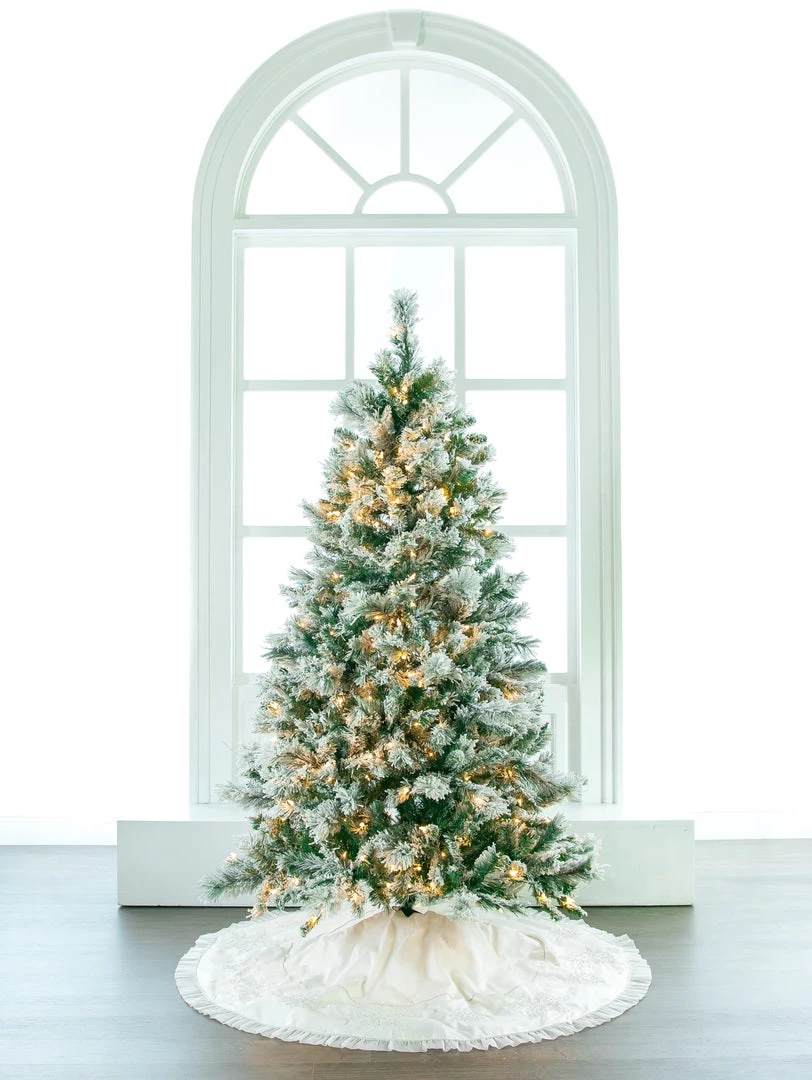 The Christmas Palace 5 FT FLOCKED TREE PRE LIT CLEAR LIGHTS CHRISTMAS TREES 1 The Christmas Palace 5 FT FLOCKED TREE PRE LIT CLEAR LIGHTS CHRISTMAS TREES