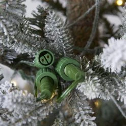 The Christmas Palace CHRISTMAS TREES 10 FT NORWAY SPRUCE SNOWY PRE LIT WARM WHITE LED LIGHTS