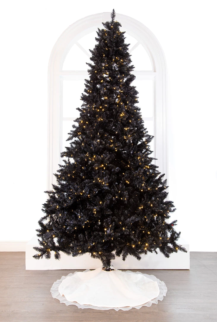 The Christmas Palace 7.5 FT BLACK TINSEL TREE PRE LIT WARM WHITE LED 1 The Christmas Palace 7.5 FT BLACK TINSEL TREE PRE LIT WARM WHITE LED