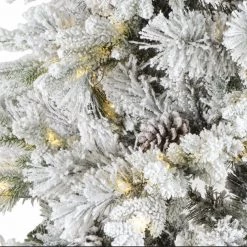 The Christmas Palace CHRISTMAS TREES 7.5 FT SNOWY LAUSANNE FIR PRE LIT MICRO WARM WHITE LED