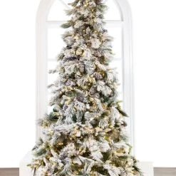 The Christmas Palace CHRISTMAS TREES 10 FT SNOWBELL PINE TREE PRE LIT CLEAR TWINKLE LIGHT