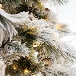 The Christmas Palace 9 FT SNOWBELL PINE TREE PRE LIT CLEAR TWINKLE LIGHT