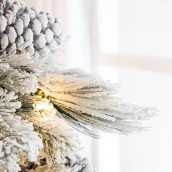 The Christmas Palace CHRISTMAS TREES 7 FT SNOWBELL PINE TREE PRE LIT CLEAR TWINKLE LIGHT