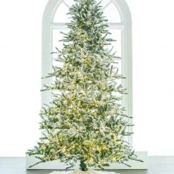 The Christmas Palace 9 FT WYOMING FLOCKED TREE PRE LIT COLOR CHANGING LED