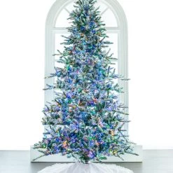 The Christmas Palace 9 FT WYOMING FLOCKED TREE PRE LIT COLOR CHANGING LED