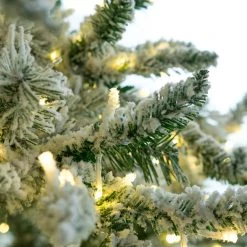 The Christmas Palace 9 FT WYOMING FLOCKED TREE PRE LIT COLOR CHANGING LED