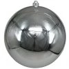 The Christmas Palace 8" SILVER SHINY BALL SET OF 6 Shatterproof & Glass Sets