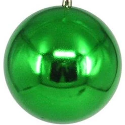The Christmas Palace Shatterproof & Glass Sets 10" GREEN SHINY BALL SET OF 4