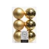 The Christmas Palace 3" SHINY & MATTE GOLD BALL ORNAMENTS SET OF 36