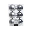 The Christmas Palace 3" SHINY & MATTE SILVER BALL ORNAMENTS SET OF 36