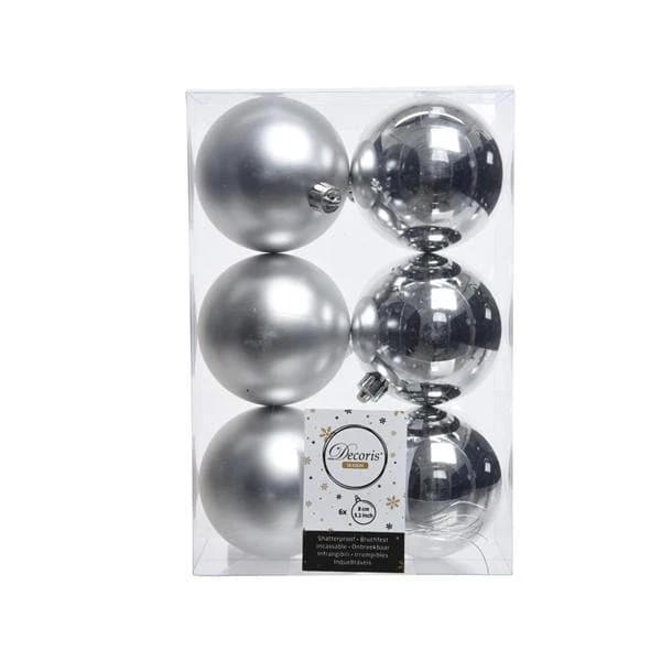 The Christmas Palace 3" SHINY & MATTE SILVER BALL ORNAMENTS SET OF 36 1 The Christmas Palace 3" SHINY & MATTE SILVER BALL ORNAMENTS SET OF 36